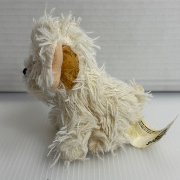Scruffies 4" Mini Tan White Shaggy Dog Plush Puppy Stuffed Toy Animal Shitzu - Picture 2 of 7